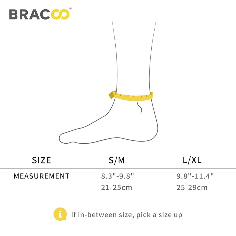 Bracoo 2 Pack Ankle Brace Compression Sleeve for Women & Men, Adjustable Ankle Support Strap for Sprained, Plantar Fasciitis, Pain Relief, Injury Recovery, Running, Workout, GYM, FS60 - Image 4